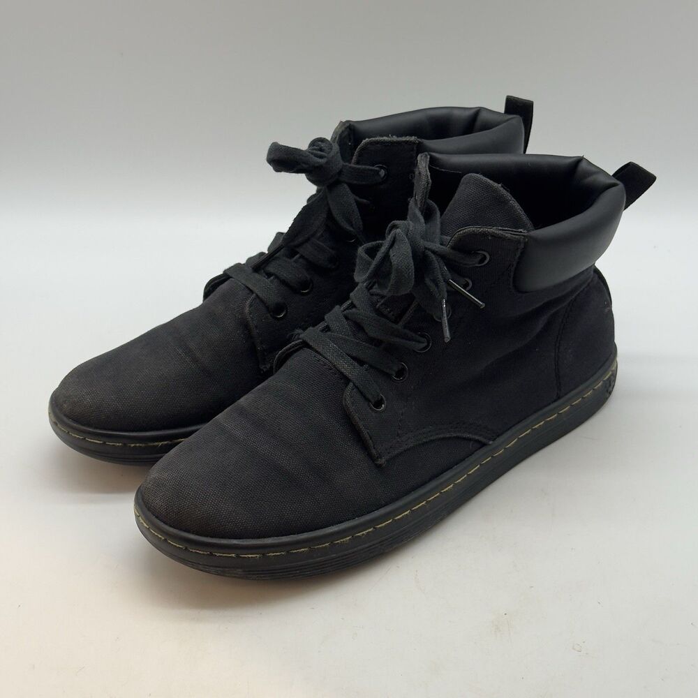 Dr. Martens Maelly Distressed Black Canvas Sneaker Women's 9 Lace Up Ankle Boot